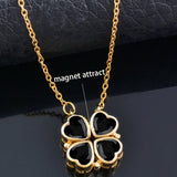 4 Heart Flower Pendant Necklace Gold Love Women Jewelry