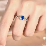 Luxry Oval Blue Wedding Ring Anniversary Women Engagement Jewelry