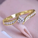 Wedding Band Eternity Ring Women Round Zirconia Engagement Jewelry