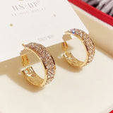 Classic Drill Zircon Hoop Earrings For Women Anniverssary Jewelry