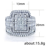 Luxury White White Sapphire Ring Set Wedding for Women Jewelry