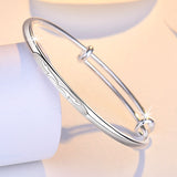 Silver Engagement Bracelet Bangle For Women Wedding Party Jewelry