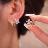 Luxury Zircon Water Drop Earrings for Women Opal Flower Jewelry