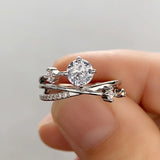 Wedding Band Eternity Ring Women Round Zirconia Engagement Jewelry
