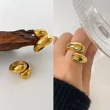 Unique Golden Water Drop Ring Women Jewelry Party Premium Gifts