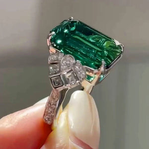 48131775168822|48131775201590|48131775234358|48Luxury Green Zircon Women Ring Party Accessories Women Jewelry131775267126|48131775299894