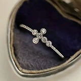 Bright Cross Zircon Ring for Women Jewelry Gold Accessories for Female