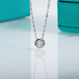 Round Moissanite Pendant Necklace Round Anniverssary Jewelry