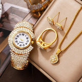 Luxury Watch Rhinestone Women Wristwatch For Girl Ladies Jewelry Set