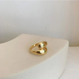 Unique Golden Water Drop Ring Women Jewelry Party Premium Gifts