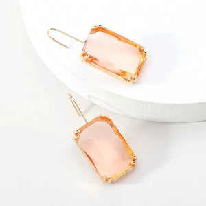 Sparkly Gemstone Dangle Earrings For Women Pendant Wedding Jewelry