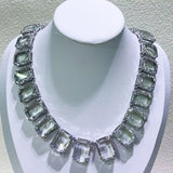 Charm White Crystal Necklace Fine Jewelry Set Ring Earring for Women Anniversary