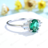 Luxury Emerald Gemstone Ring for Women Wedding Engagement Jewelry