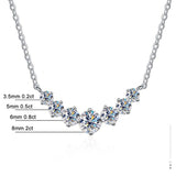 White Moissanite Necklace 18k White Gold for Woman Wedding Jewely