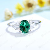 Luxury Emerald Gemstone Ring for Women Wedding Engagement Jewelry