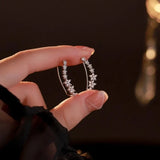 White Star Flower Climbing Earrings for Women Sliver Jewelry Gifts