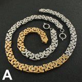 Classic Gold Jewelry Sets Necklace Bracelet Heart Earrings For Woman