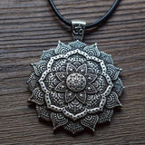 Antique Silver Pendant Necklace Women Ethnic Jewelry - Genuine - Gemstone