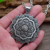 Antique Silver Pendant Necklace Women Ethnic Jewelry - Genuine - Gemstone