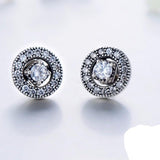 Antique Silver Stud Earring S925 Wedding Jewelry For Women - Genuine - Gemstone