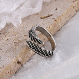 Antique Silver Wings Ring For Women Party Birthday Gifts Jewelry - Genuine - Gemstone