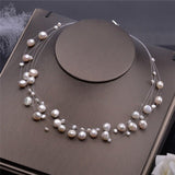 Baroque Freshwater Pearl Necklace Wedding Women Jewelry - Genuine - Gemstone