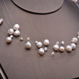 Baroque Freshwater Pearl Necklace Wedding Women Jewelry - Genuine - Gemstone