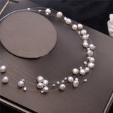 Baroque Freshwater Pearl Necklace Wedding Women Jewelry - Genuine - Gemstone