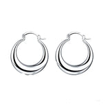 Big Circle Engagement Hoop Earrings For Women Wedding Jewelry - Genuine - Gemstone