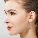 Big Circle Hoop Earrings For Women Bridal Anniversary Jewelry - Genuine - Gemstone