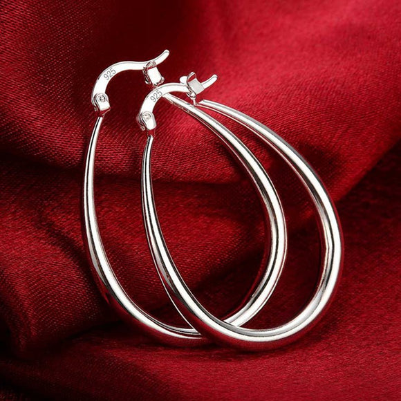 Big Circle Hoop Earrings For Women Bridal Anniversary Jewelry - Genuine - Gemstone