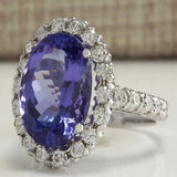 Big Purple Amethyst Gemstone Ring Silver Women Wedding Jewelry - Genuine - Gemstone