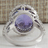 Big Purple Amethyst Gemstone Ring Silver Women Wedding Jewelry - Genuine - Gemstone