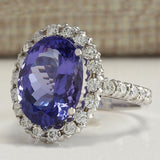 Big Purple Amethyst Gemstone Ring Silver Women Wedding Jewelry - Genuine - Gemstone