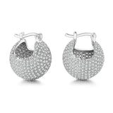 Big Round Ball Hoop Earrings for Women Gold Circle Party Jewelry - Gemstone Gold