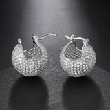 Big Round Ball Hoop Earrings for Women Gold Circle Party Jewelry - Gemstone Gold
