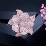 Big Statement Leaf Cluster Ring for Women Wedding Yellow Gold Jewelry - Gemstone Gold