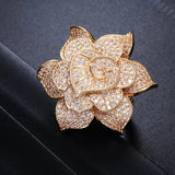 Big Statement Leaf Cluster Ring for Women Wedding Yellow Gold Jewelry - Gemstone Gold