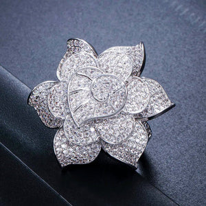 Big Statement Leaf Cluster Ring for Women Wedding Yellow Gold Jewelry - Gemstone Gold