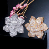 Big Statement Leaf Cluster Ring for Women Wedding Yellow Gold Jewelry - Gemstone Gold