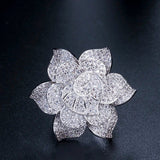 Big Statement Leaf Cluster Ring for Women Wedding Yellow Gold Jewelry - Gemstone Gold
