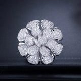 Big Statement Leaf Cluster Ring for Women Wedding Yellow Gold Jewelry - Gemstone Gold