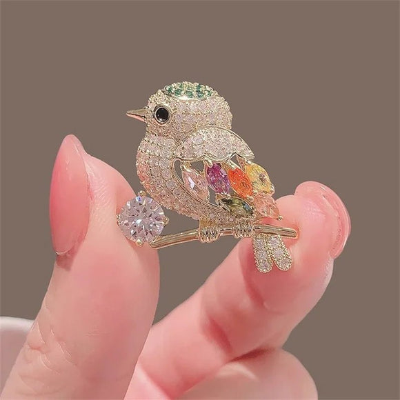 Birds Butterfly Bee Brooch Jewelry For Women Pearl Rhinestone Animal Wedding - Gemstone Gold