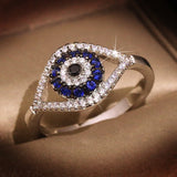 Blue Gemstone Ring Charm Zircon Silver Wedding For Women Jewelry - Genuine - Gemstone