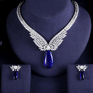 Blue Zircon Bridal Jewelry Set Wedding For Women Jewelry - Genuine - Gemstone