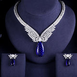 Blue Zircon Bridal Jewelry Set Wedding For Women Jewelry - Genuine - Gemstone