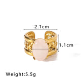 Bohemian Tiger Eye Stone Ring 18K Gold Women's Jewelry For Party - Gemstone Gold