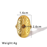 Bohemian Tiger Eye Stone Ring 18K Gold Women's Jewelry For Party - Gemstone Gold