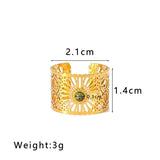 Bohemian Tiger Eye Stone Ring 18K Gold Women's Jewelry For Party - Gemstone Gold
