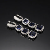Bright Zircon Pendant Earrings Engagement Luxury Women Wedding Jewelry - Gemstone Gold